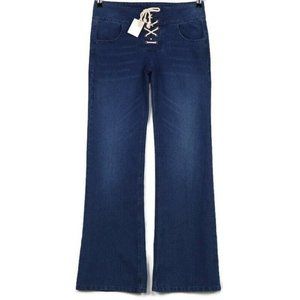 Olsenboye Flare Wide Leg Jeans Lace Up Springtime In‎ Paris 1 x 33